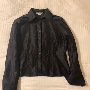 Black linen/silk button up shirt